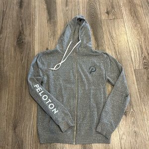 Peloton Heather Grey Full Zip Hoodie